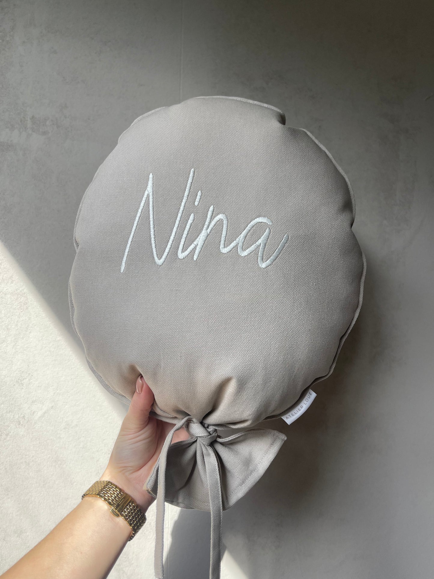 Beige katoen - gepersonaliseerde ballon